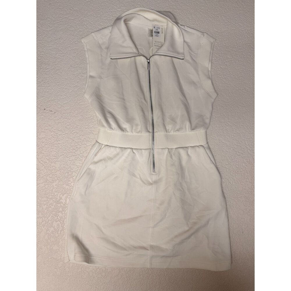 CALIA Sandwash Zip-Front Sleeveless Dress Cloud Cover Size M NWT
